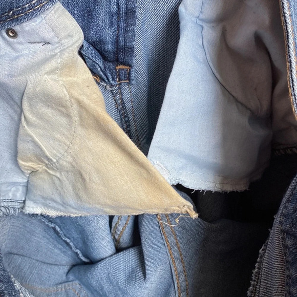 Paris Blue Vintage Double Button Fly Vintage Women's Straight Leg Jeans - Blue - Picture 10 of 10